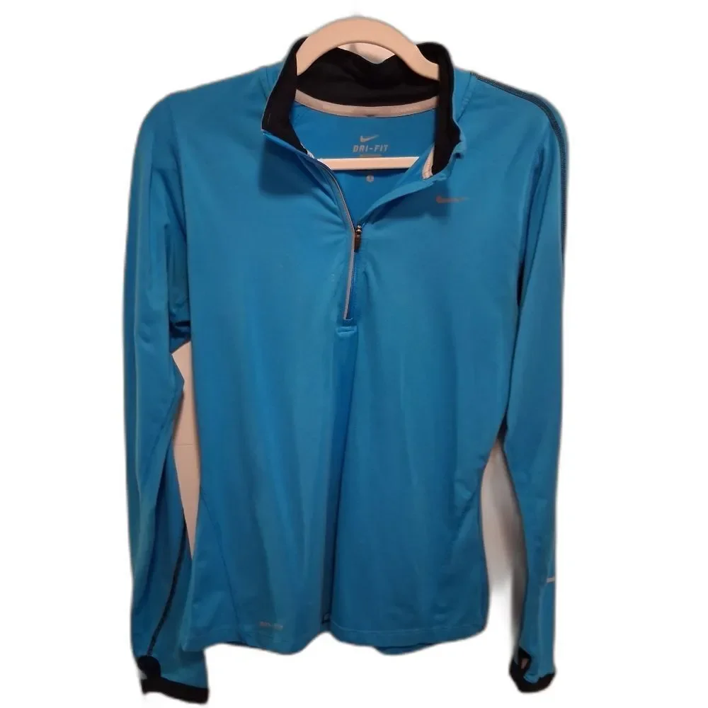 Nike Women's Dri-Fit 1/2 Zip Blue Size S Gorpcore Workout Exercise Running